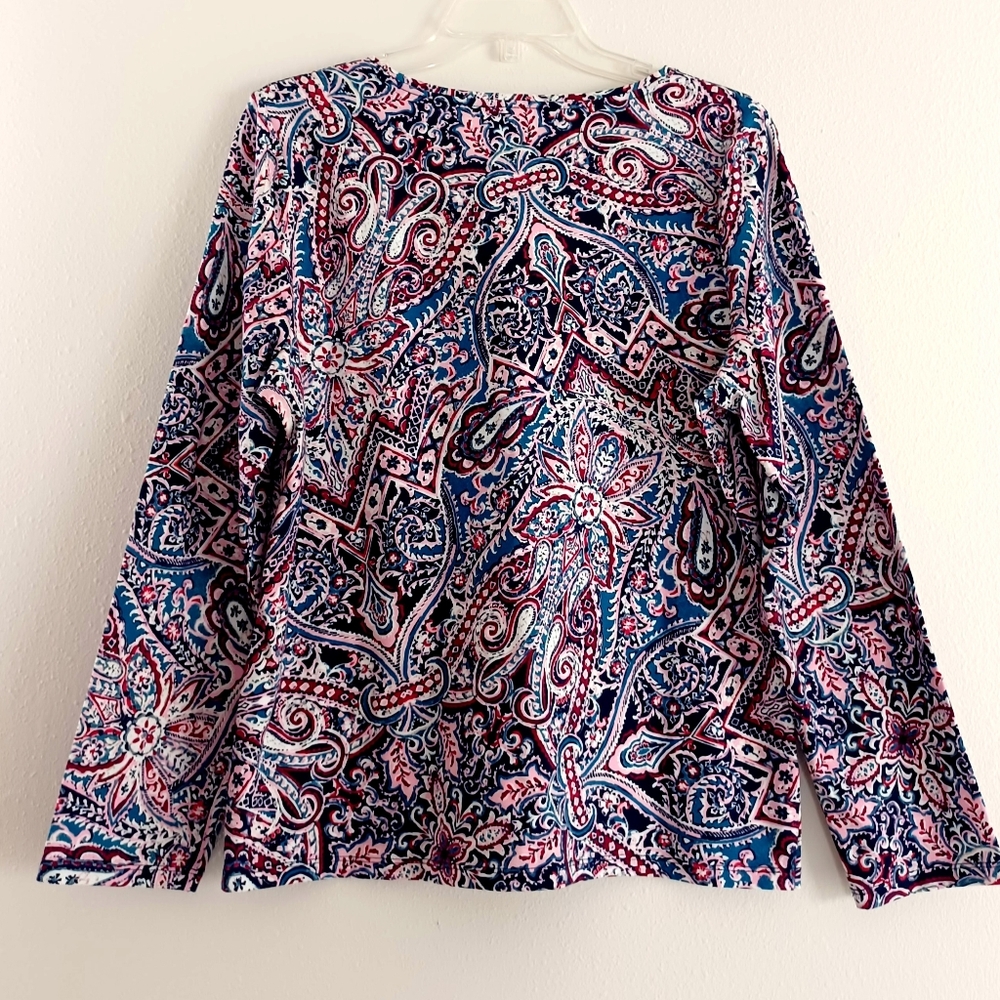 Talbots Crewneck Tee - Scrolling Paisley, Size XLp - Picture 9 of 16